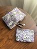 Bolsa de Cosméticos Flor Roxa Bolsa de Mão Portátil para Menina Bolsa de Viagem para Estudante Bolsa de Higiene Pessoal Bolsa de Armazenamento Bolsa de Lona Carteira