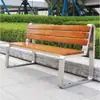 Cadeira de Parque Aço Inoxidável Banco Externo Porco Abacaxi Externo Assento Duplo Casual Longo Anti-corrosão Banco de Madeira