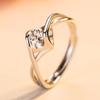 Nuevo anillo plateado anillo de pareja apertura circón vivo femenino seis garras anillo de boda fabricantes de joyería venta al por mayor de joyería