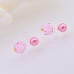 时尚流行款DIY饰品配件 无耳洞水晶珠树脂耳夹 珍珠耳夹