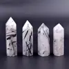 Cristal branco natural coluna prisma hexagonal de ponta única pedra bruta cristal ornamentos de cristal decoração de casa explosões transfronteiriças