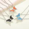Colar Magnético de Liga Nova Transfronteiriço Bom Amigo Borboleta Colorida Melhor Amigo Amizade Colar de Emenda Colar para Suéter Outono e Inverno