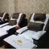 Kit de banho de pés de duas peças toalha de sofá massagem nos pés arte de unhas antiderrapante kit de quatro peças lençol assento almofada toalha de encosto texto impresso