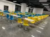 Mesas e cadeiras para refeitório de funcionários 4/6/8 lugares bancos suspensos mesas de jantar integradas refeitório escolar mesas e cadeiras para intervalo de treinamento da empresa