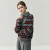 ¡Lujo Ligero de Cachemira! Suéter de Cachemir Elegante Artístico para Mujer Otoño e Invierno Versátil Cuello de Solapa Cremallera Jacquard Jersey de Cachemir
