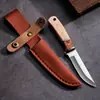 Cuchillo Pequeño Mongol con Cabeza de Cobre, Mango de Madera, Cuchillo de Fruta para el Hogar, Cuchillo de Carne Portátil para Exteriores, Acero Inoxidable al por Mayor