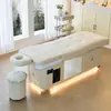 Cama de Shampoo para Terapia Capilar LED de Luxo Leve, Cama Integrada com Circulação de Água e Vaporização para Salão de Beleza, Cama de Fisioterapia Totalmente Reclinável para Lavar o Cabelo