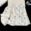 Conjunto de ropa de casa para niños con cuello de solapa, adecuado para primavera y otoño, fino y ligero, cárdigan de manga larga, estilo coreano, pijama de algodón con estampado de nubes para niñas
