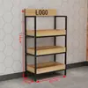 Estante Exhibidor Personalizado Fresco para Frutas de Supermercado Estante para Verduras Tienda de Frutas Marco para Frutas Estante de Almacenamiento de Frutas y Verduras de Acero y Madera
