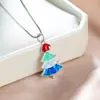 Colar Árvore de Natal de Opala Colorida Transfronteiriça para Mulheres, Acessórios de Moda, Corrente Delicada e Versátil para Clavícula