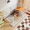 Valla para Perros, Jaula para Perros Mascotas, Recinto para Perros Pequeños y Medianos, Puerta de Aislamiento para Cachorros Teddy Bichon, Barrera para Interiores