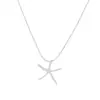 Collar con Colgante de Estrella de Mar Pequeña Plateado-Blanco Sencillo para Mujer 2026 Nuevo Nicho Cadena de Clavícula de Alta Gama Cadena para el Cuello Estilo Vacacional