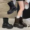 Textura de piel de vaca~ Botines estilizados que aumentan la altura para mujer, nuevo estilo de verano para mujeres bajitas, botas Martin de suela gruesa y tacón grueso, botines de tacón alto para mujer