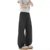 Pantalones Casuales de Seda de Hielo para Hombre, Estilo Delgado, Nuevo Modelo de Verano 2026, Pantalones Fluidos con Cintura Elástica, Pantalones Largos Holgados Rectos de Pierna Ancha