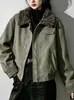 Chaqueta Corta de Ante Imitación Melaleuca para Mujer 2026 Invierno Gruesa Solapa de Lana de Cordero Chaqueta Corta de Algodón