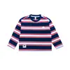 Top Rayado para Niña 2026 Otoño Nuevo Camiseta de Manga Larga con Cuello Redondo para Niños Mayores, Camiseta Básica Suave y Cómoda