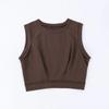 Sexy Spice Girl Nova Blusa Esportiva Solta Verão 2023 Feminina Europeia e Americana Formato I Gola Redonda Slim-Fit Colete Pequeno