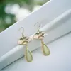 Nuevos Pendientes Colgantes con Forma de Gota de Agua y Abanico de Bambú Estilo Chino, Pendientes de Moda Retro con Temperamento Estilo Nacional, Pendientes de Lujo Ligero de Gama Alta