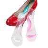 Sapatos de Salto Alto PU de Sete Pontos Bicolor para Mulheres Palmilha Espessada com Suporte de Arco Almofada Plana Transparente para Pés Planos de Mulheres