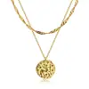Collar de estrella de titanio y acero con galvanoplastia al vacío europea y americana de nicho, cadena de suéter apilada exquisita de alta calidad