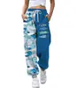 Pantalones casuales de retazos con estampado de animales, estilo europeo y americano, cordón, para mujer, corte holgado, tobillos cónicos, pantalones de chándal, disponibles en Amazon