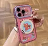 Suporte Gato Rato Compatível Instantaneamente com Telefone Apple 17 iPhone 16 Pro Max Capa Arco-Íris Cor Doce