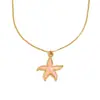 Moda Europea y Americana Tendencia Celebridad de Internet Serie Oceánica Colgante Acero Inoxidable Chapado en Oro de 18K Goteo de Aceite Colgante de Estrella de Mar Collar para Mujer