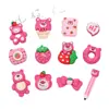 Resina de simulación accesorios lindo creativo oso fresa dona DIY funda para teléfono móvil hebilla de zapato accesorios para el cabello material de parche