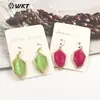 WT-E740 color Piedra Ojo de Gato hexagonal pendientes de gancho pequeños pendientes de ropa lisa para todo tipo de atuendo