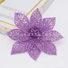 Transfronterizo Nuevo 15cm Flor en Polvo Polvo Pegajoso Flor Recortada Guirnalda de Árbol de Navidad Decoración de Ratán