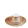 Habitación Modelo Estilo Europeo Juego de Vajilla de Lujo Mesa de Comedor Occidental Plato Cinco Estrellas Hueso de China Casa Plato para Huesos con Borde Dorado Mesa de Exhibición Caja