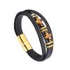 Popular Pulsera de Cuero con Piedra Ojo de Tigre Transfronteriza Pulsera de Acero Inoxidable Joyería de Cuero Multicapa Pulsera para Hombre de Amazon