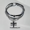 Gargantilla de Cuero Trenzado Multicapa Cadena para el Cuello de Mujer Punk Cadena Multicapa para la Clavícula Accesorios de Diablo Spice Girl Modernos