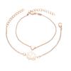 Pulsera cruzada nueva simple personalidad femenina hueca Flor de loto Amor pulsera accesorios juego de dos piezas Mayoreo