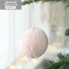 Decoraciones de Navidad al por mayor bola de fieltro de lana enrollada de color beige de 6 cm material para manualidades Árbol de Navidad bola de lana de Navidad