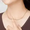 Joias de Prata Italiana Banhada a Galvanoplastia Estilo Minimalista Tendência Feminina Luxo Leve Nicho Popular no Xiaohongshu Colar Sem Pingente