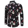 Camisa Navideña de Manga Larga con Estampado Digital 3D Fiesta Casual Moda Nuevo Estilo para Hombre Comercio Exterior Transfronterizo Artículo Popular