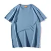 Camiseta de algodón mercerizado de fibra larga de manga corta con cuello redondo para hombre, 200g, 50 unidades, doble cara, transpirable, absorbe la humedad, secado rápido, estampado personalizado