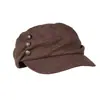 Chapéu Equestre de Metal Retro Plissado Estilo Coreano para Mulheres Outono Versátil Chapéu Plano Boina Afina Rosto Circunferência Craniana Grande