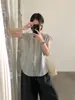 Blusa de lino Han Xun estilo japonés, ambiente relajado, ligera y transpirable, top con manga de volantes pequeña, estilo verano 2026, 26648