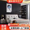 Directo de fábrica cama moderna simple de cuero apartamento pequeño moderna minimalista Napa cuero cama suave 1.5 metros 1.8 metros