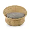 Sofá de Rattan Criativo para Lazer ao Ar Livre Cadeira de Rattan para Varanda Externa Combinação de Sofá de Rattan Preguiçoso para Pátio de Jardim Sala de Sol