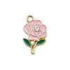 6 Colores Rosa Brillante Diamante Aleación Goteo de Aceite DIY Accesorios para Joyería Cadena para Teléfono Móvil Llavero Colgante Material para Colgante