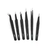 Pinzas Antiestáticas de Acero Inoxidable Herramienta de Reparación de Teléfonos Móviles Nido de Pájaro Hecho a Mano Recogedor de Cabello DIY Punta Afilada Punta Curva Engrosada 1.5mm