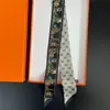 Bufanda de corbata estampada delgada de nuevo estilo para mujer, bufanda larga estrecha de seda estilo coreano para combinar con camisas, accesorio envolvente de moda