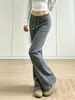 Pantalones deportivos acampanados grises para mujer, nuevo otoño 2026 cintura alta adelgazantes fluidos fitness yoga casual pantalones acampanados
