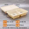 Caja de Almuerzo Biodegradable Desechable de Almidón de Maíz, Caja Cuadrada Engrosada de Múltiples Compartimentos (4 Compartimentos) con Tapa, Caja de Empaque para Llevar de Grado Alimenticio