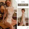 Kamai Xue Lencería Sexy Ajuste Delgado Retro Cheongsam Abertura con Cordones Hueco Bata de Batalla Uniforme Conjunto Mujer 1867