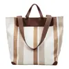 Bolsa de Lona para Mujer, Bolso de Hombro Único, Gran Capacidad, Nuevo Estilo 2026, Bolso de Mano Versátil con Bloques de Color y Textura para la Escuela y el Viaje Diario