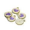 Colgante redondo de aleación con forma de gota de aceite de 2 mm con forma de corazón, ideal para pulseras, collares y llaveros.